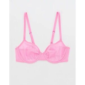 Aerie Smoothez Mesh Balconette Unlined Bra Raspberry Peak 32D